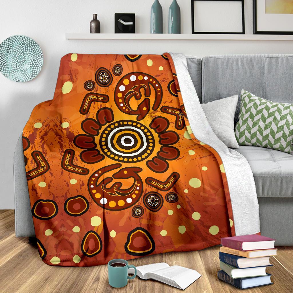 aboriginal-premium-blanket-baby-kangaroo-and-dot-painting-patterns