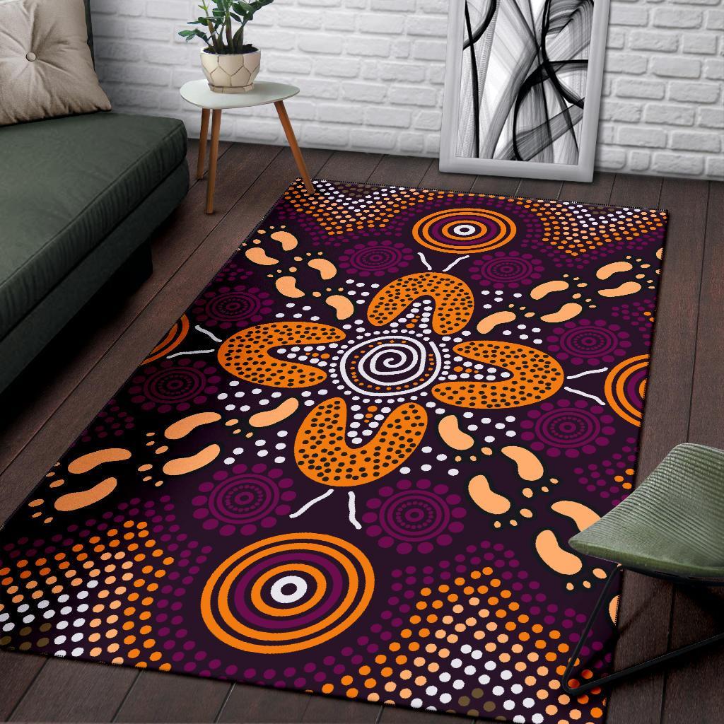 aboriginal-area-rug-flowers-dot-panting-art