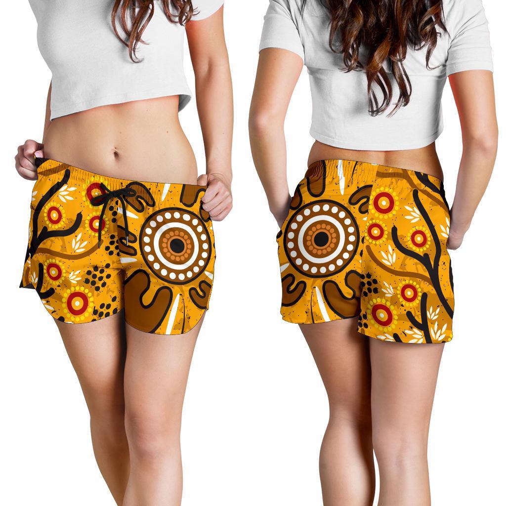 Women's Shorts - Aboriginal Art In Spring Style - Vibe Hoodie