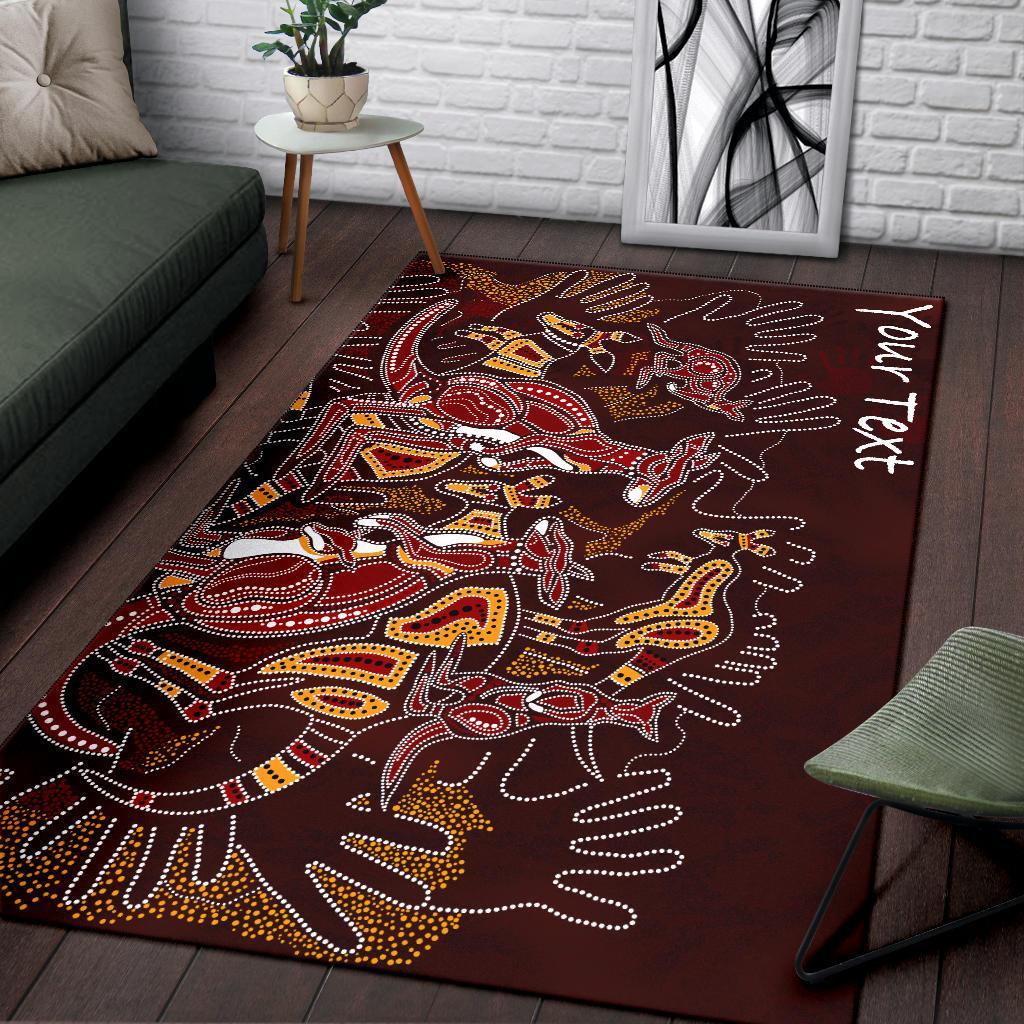 custom-aboriginal-area-rug-kangaroo-family-with-hand-art