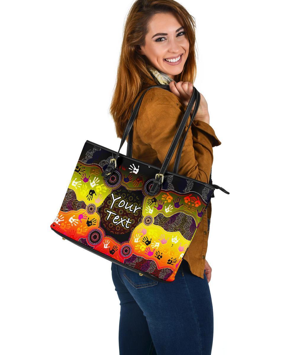 custom-aboriginal-leather-tote-bag-indigenous-circle-dot-painting-hand-art