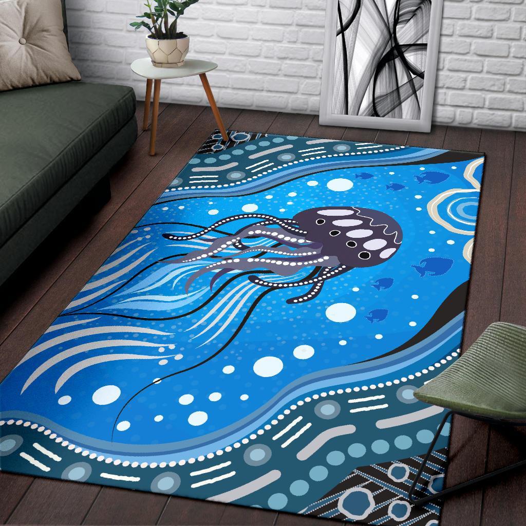 area-rug-aboriginal-dot-art-painting-depicting-jellyfish