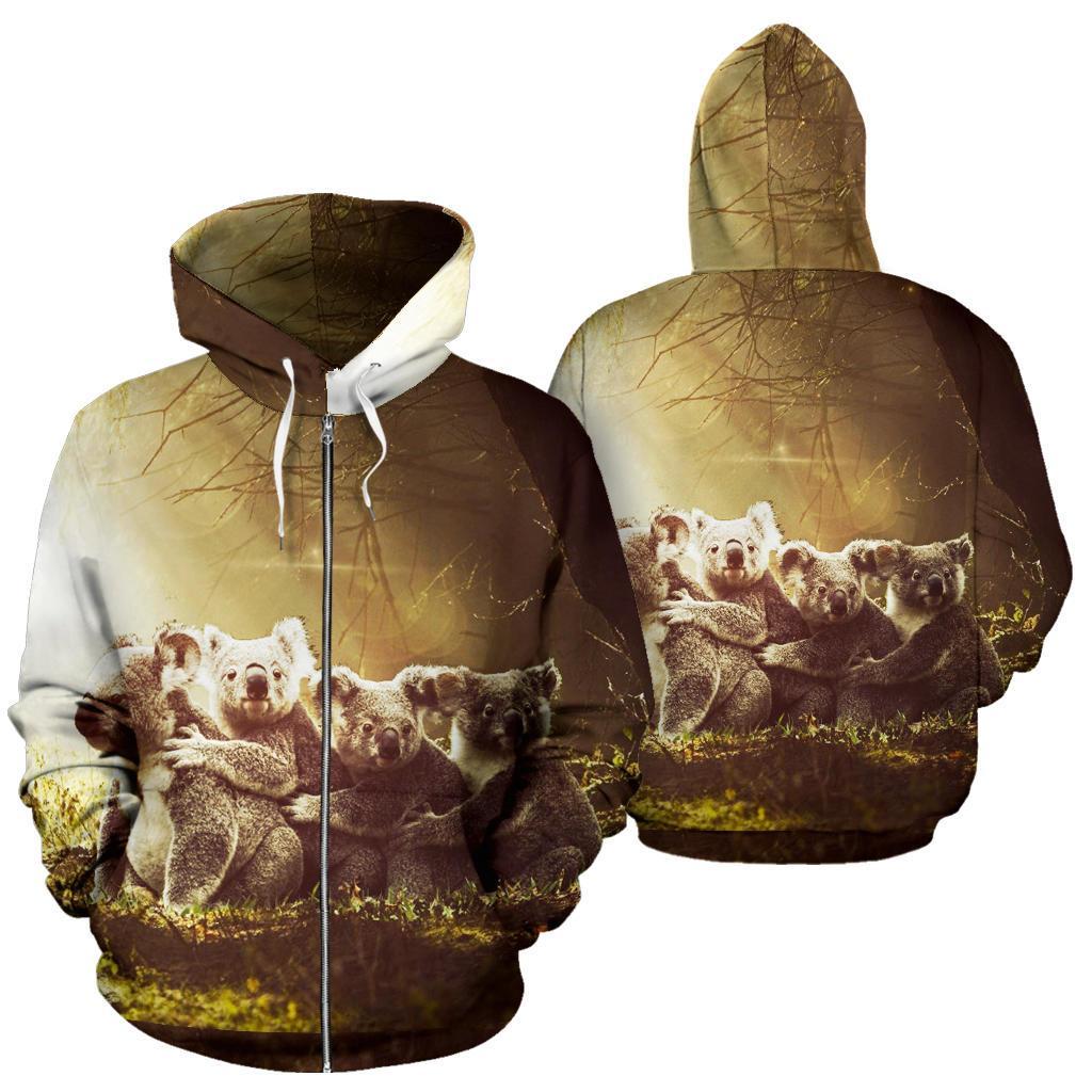 zip-up-hoodie-koala-family-landscape-art