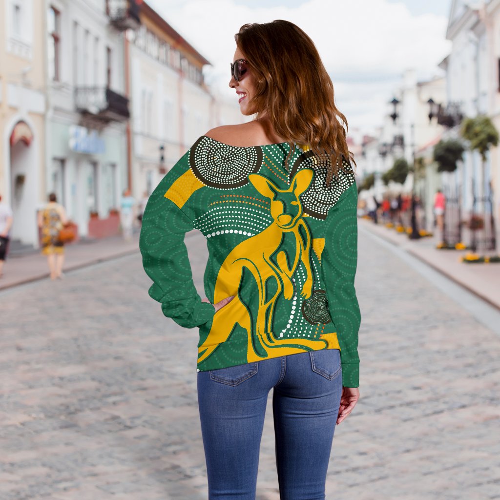 Wallabies Women'S Off Shoulder Sweater Aboriginal - Vibe Hoodie