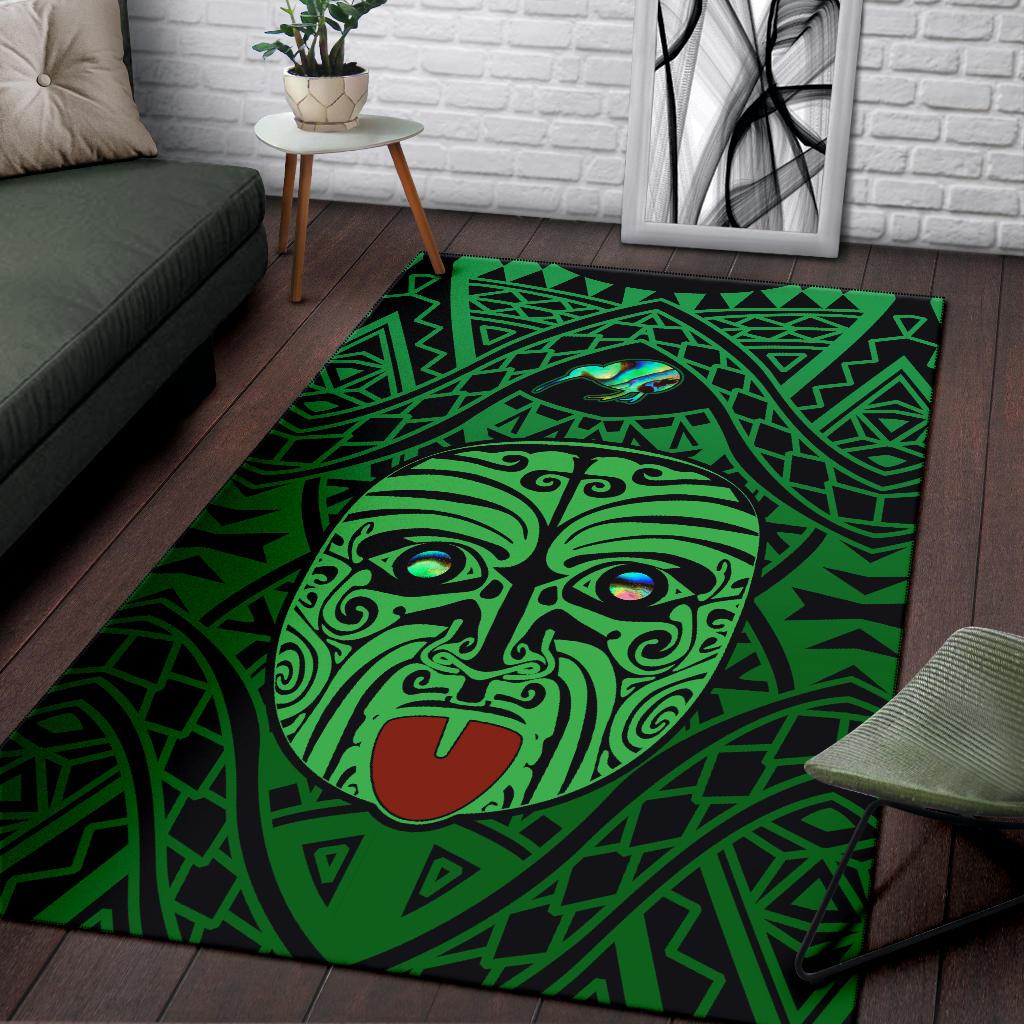 integrity-maori-ta-moko-area-rug-kiwi-and-paua-green