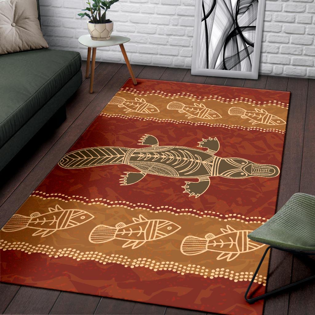 area-rug-aboriginal-dot-art-painting-with-platypus-and-fish