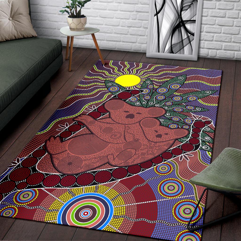 aboriginal-area-rug-koala-sun-dot-painting-circle-patterns