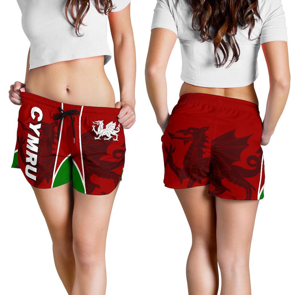 Wales Women's Shorts - Cymru Red Dragon - Vibe Hoodie