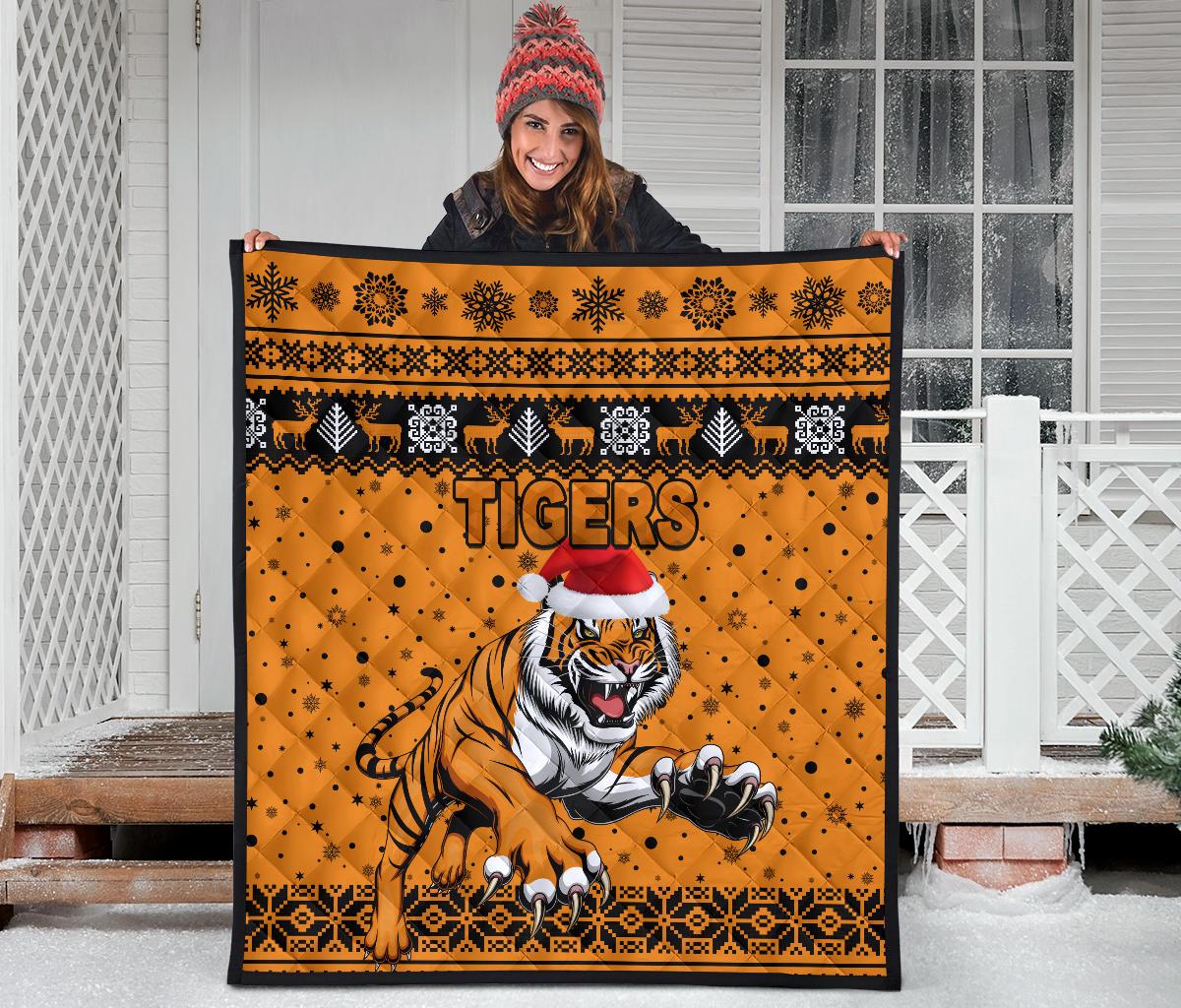 wests-christmas-premium-quilt-tigers-unique-vibes-orange