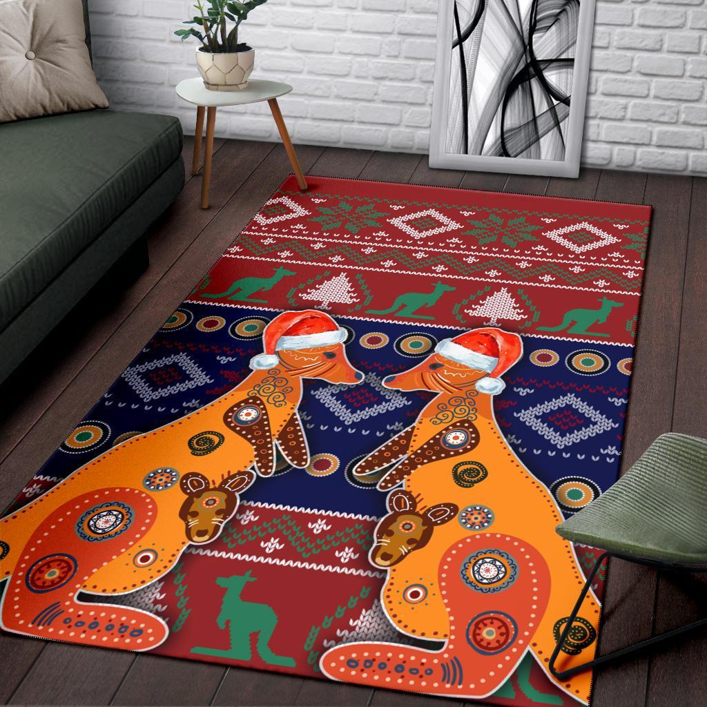 christmas-area-rug-mother-kangaroo-in-christmas