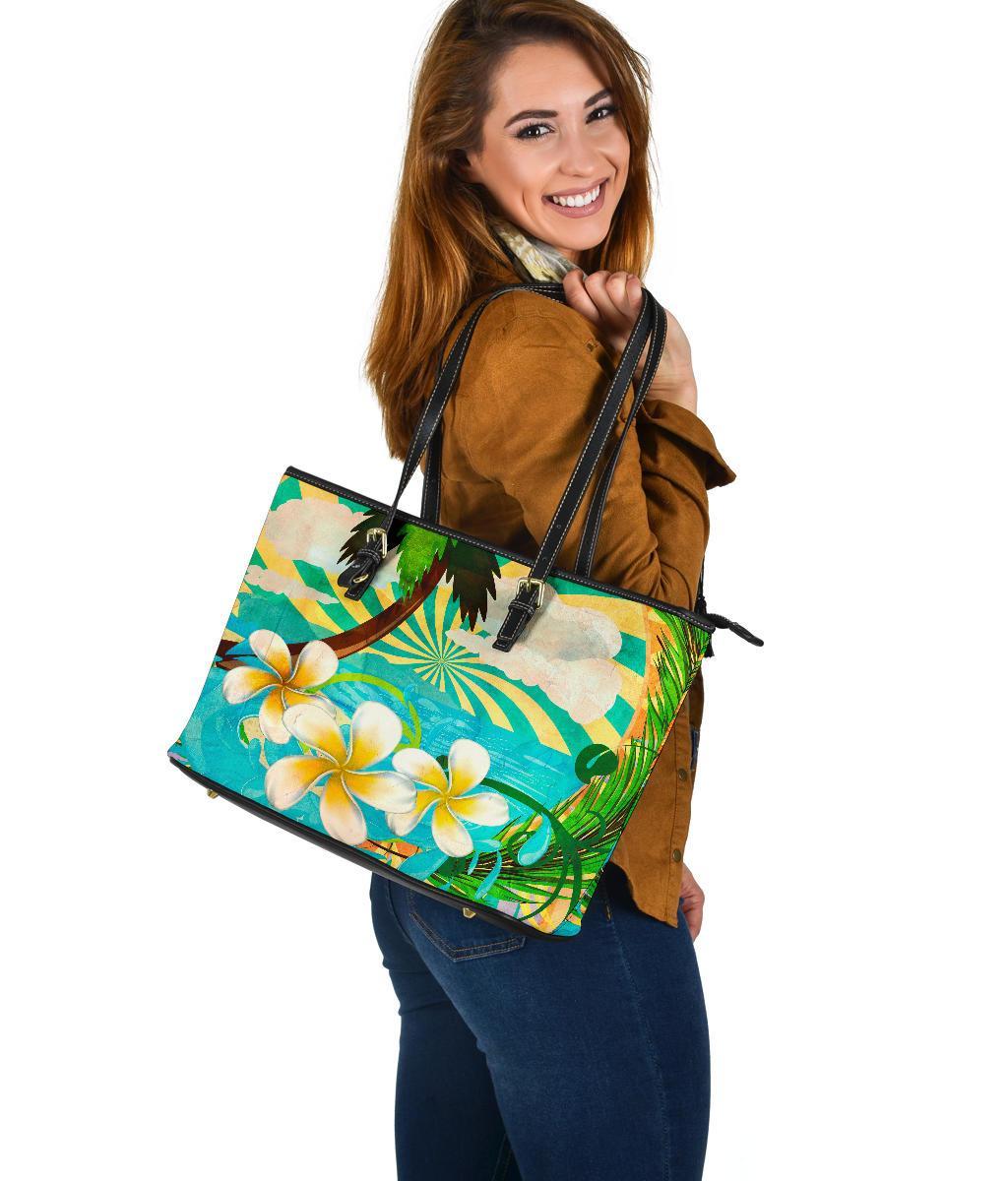 sunny-tropical-plumeria-large-leather-tote-bag