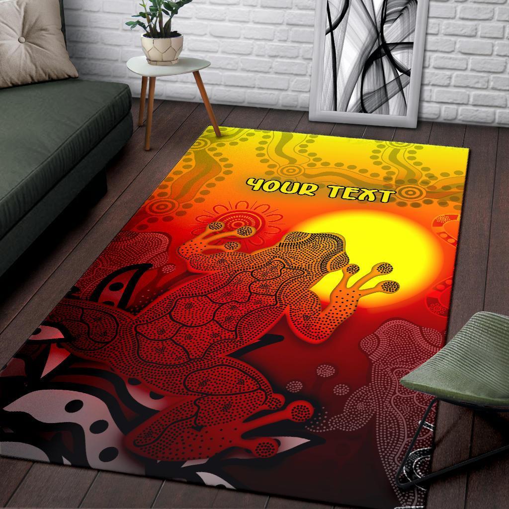 customaboriginal-area-rug-indigenous-frog-red