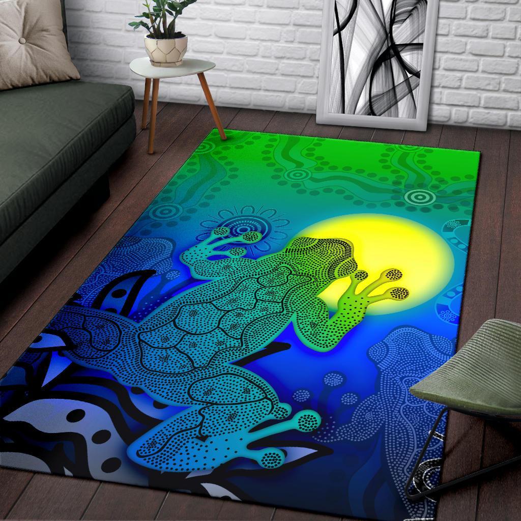 aboriginal-area-rug-indigenous-frog-blue