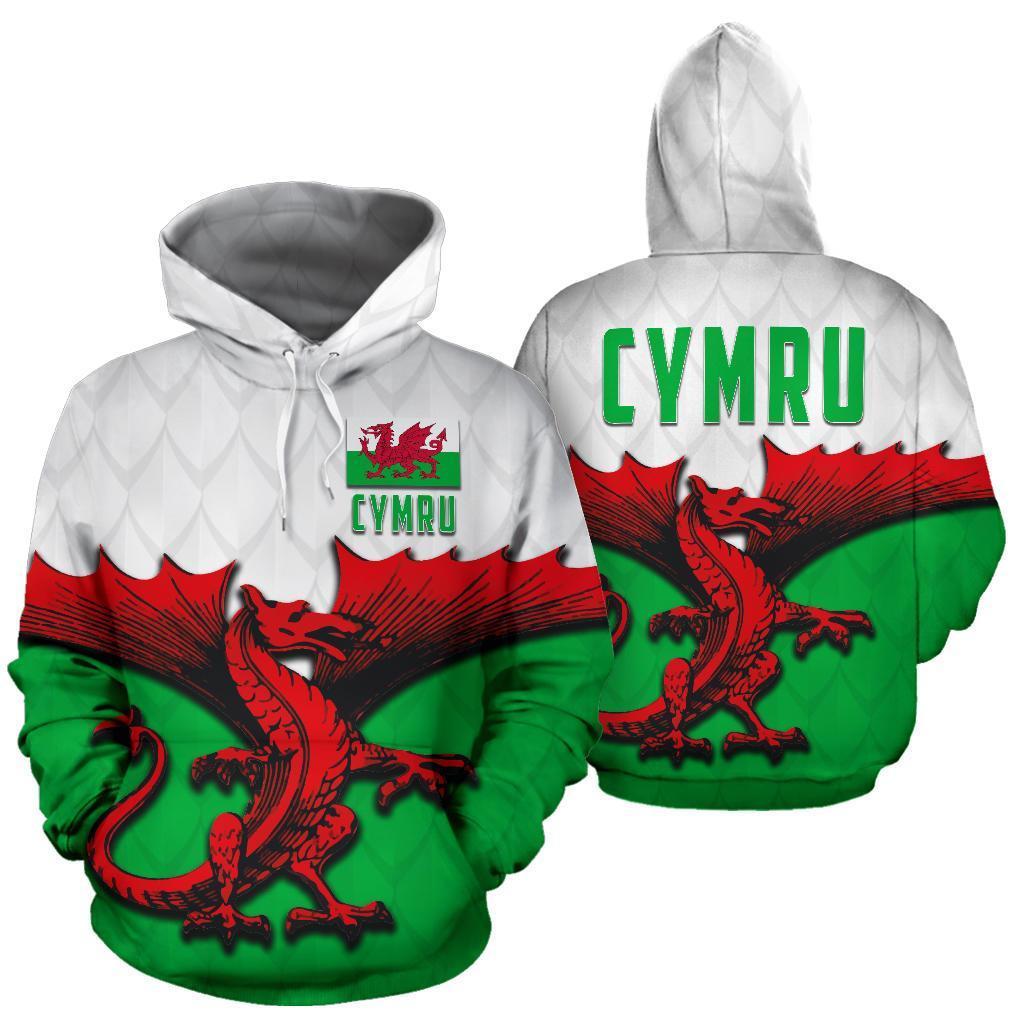 Wales Hoodie Welsh Dragon Pullover Hoodie