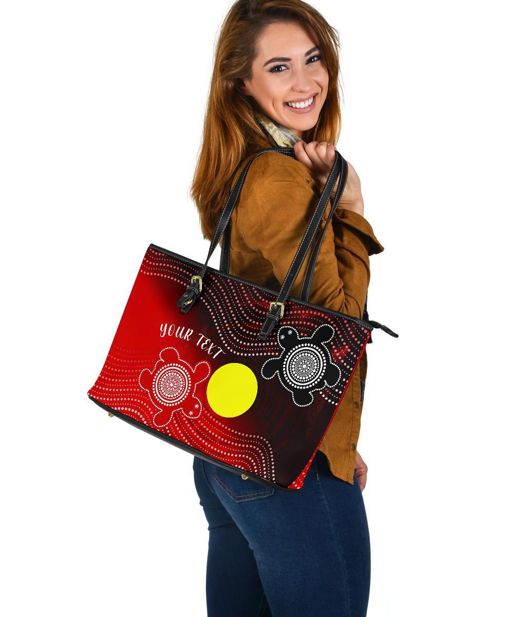 custom-aboriginal-leather-tote-bag-indigenous-circle-dot-painting-style