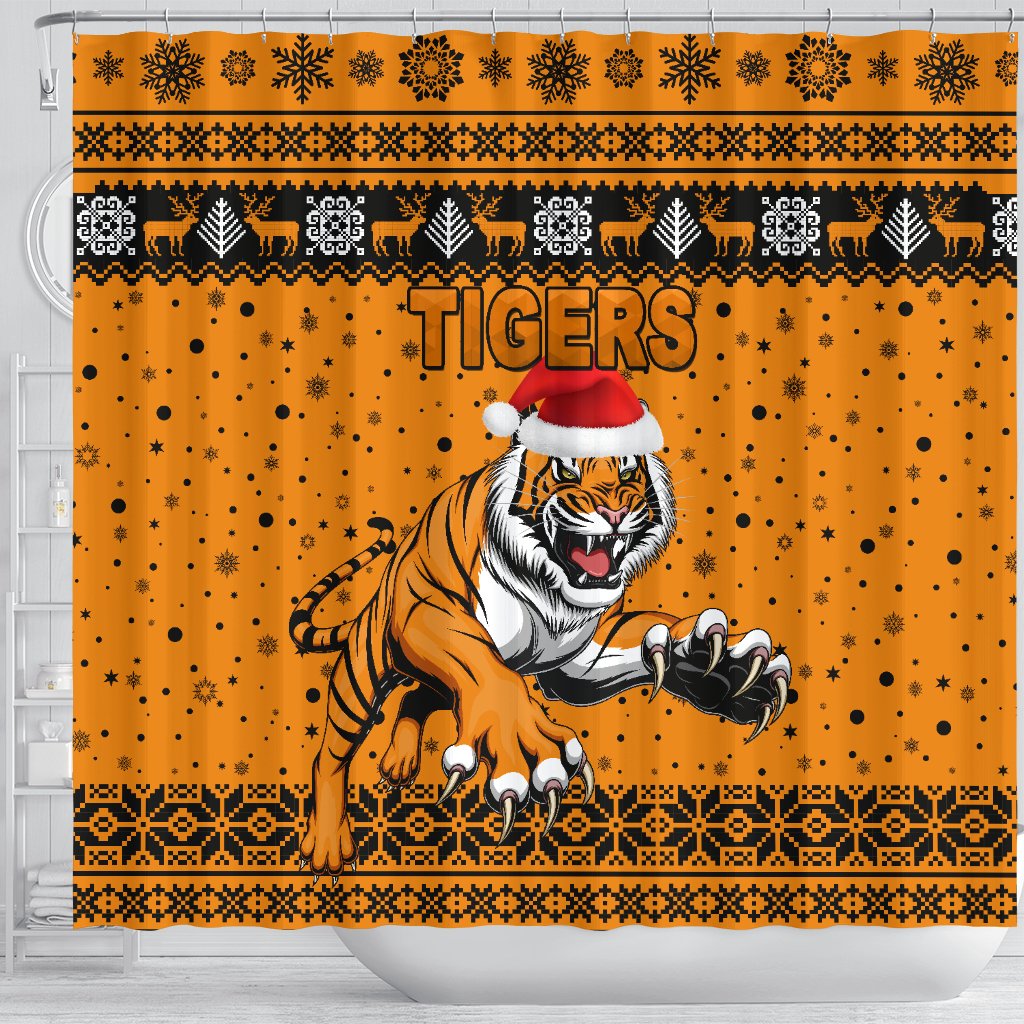 wests-christmas-shower-curtain-tigers-unique-vibes-orange