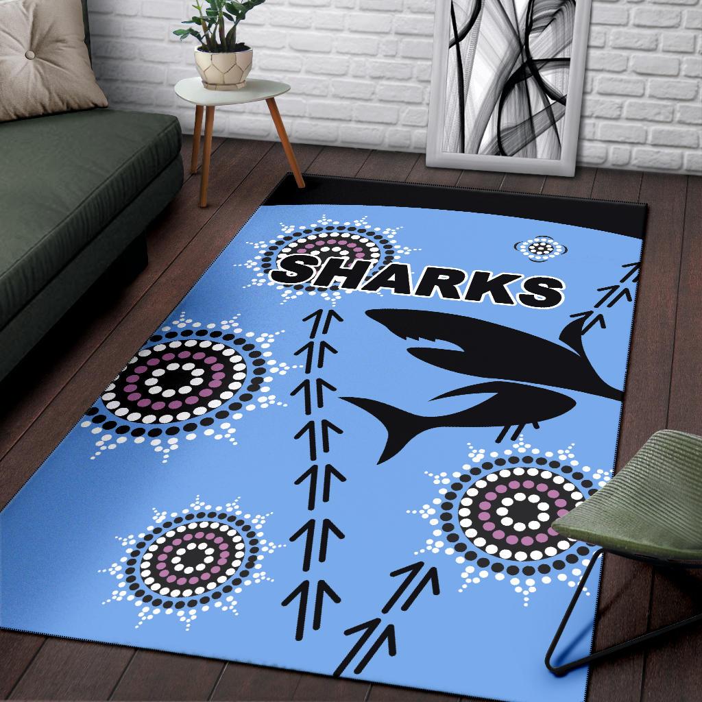 cronulla-area-rug-sharks-simple-indigenous-blue