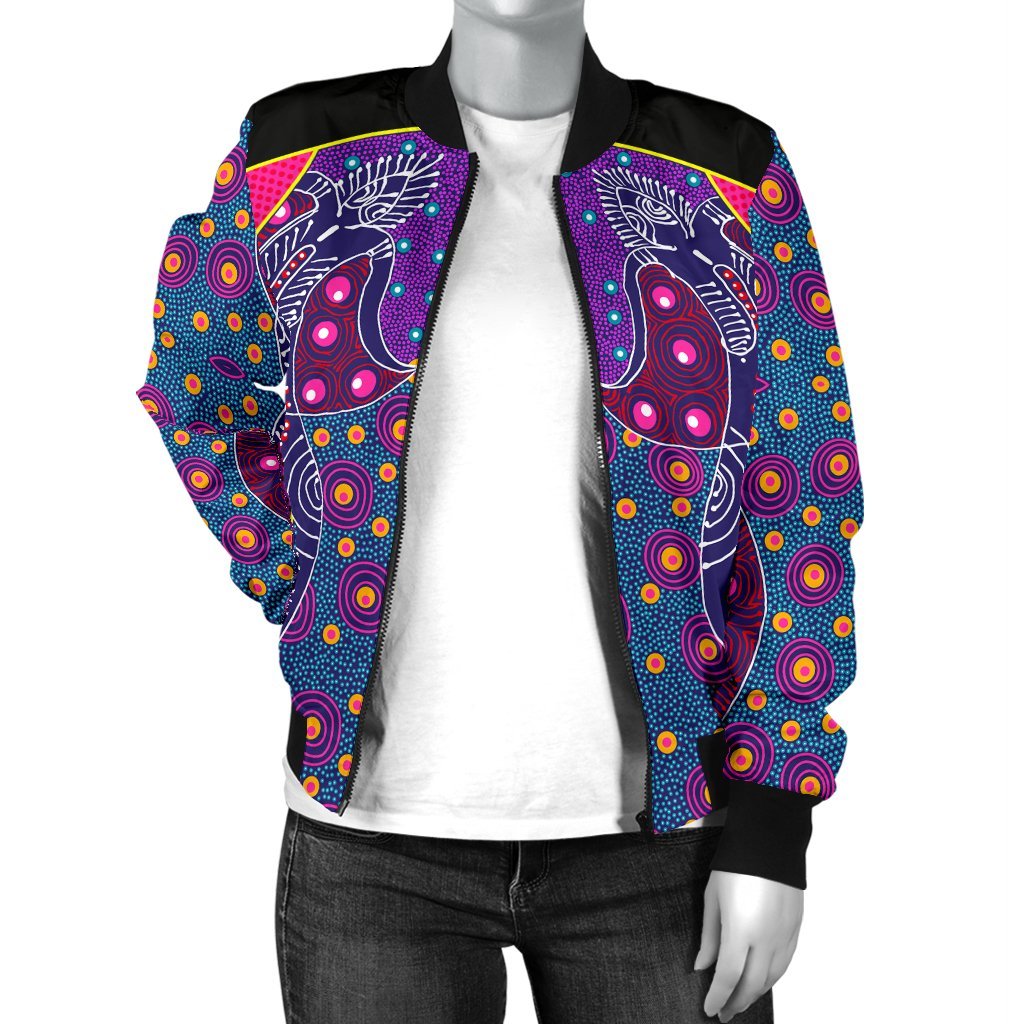 womens-bomber-jacket-aboriginal-sublimation-dot-pattern-style-violet