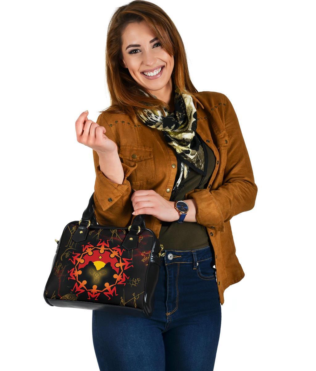 Aboriginal Shoulder Handbag - Australia Map and Indigenous Flag - Vibe Hoodie