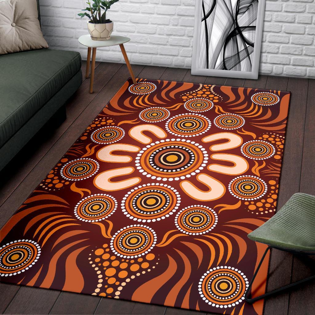 aboriginal-area-rug-circle-flowers-patterns-ver02