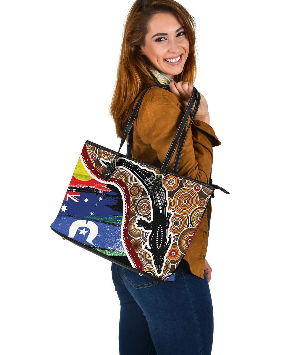 large-leather-tote-bag-australian-aboriginal-crocodile-with-naidoc-flags