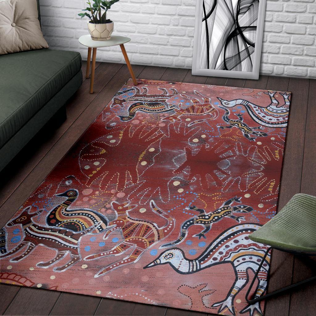 area-rug-aborigine-art-on-wood-style