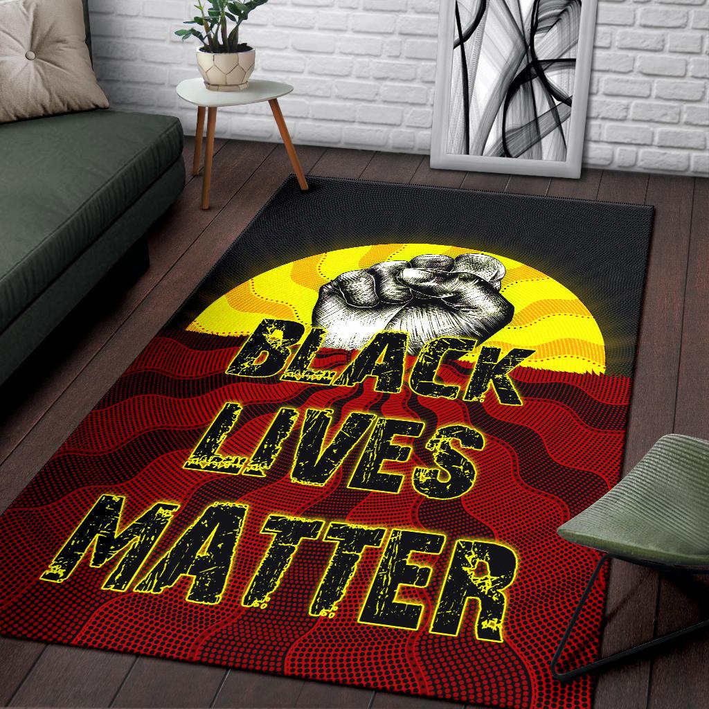 area-rug-aboriginal-black-lives-matter-sun-dot-painting