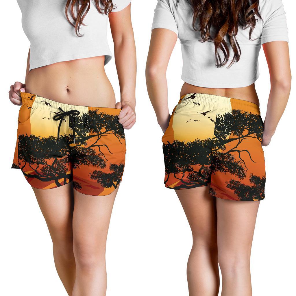 women's Shorts - Sunset And Tree In Australia - Vibe Hoodie