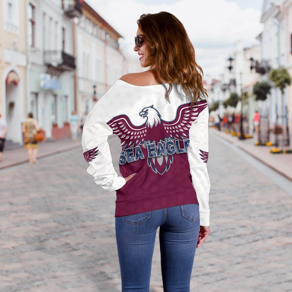 Warringah Women Off Shoulder Sweater Sea Eagles - Vibe Hoodie