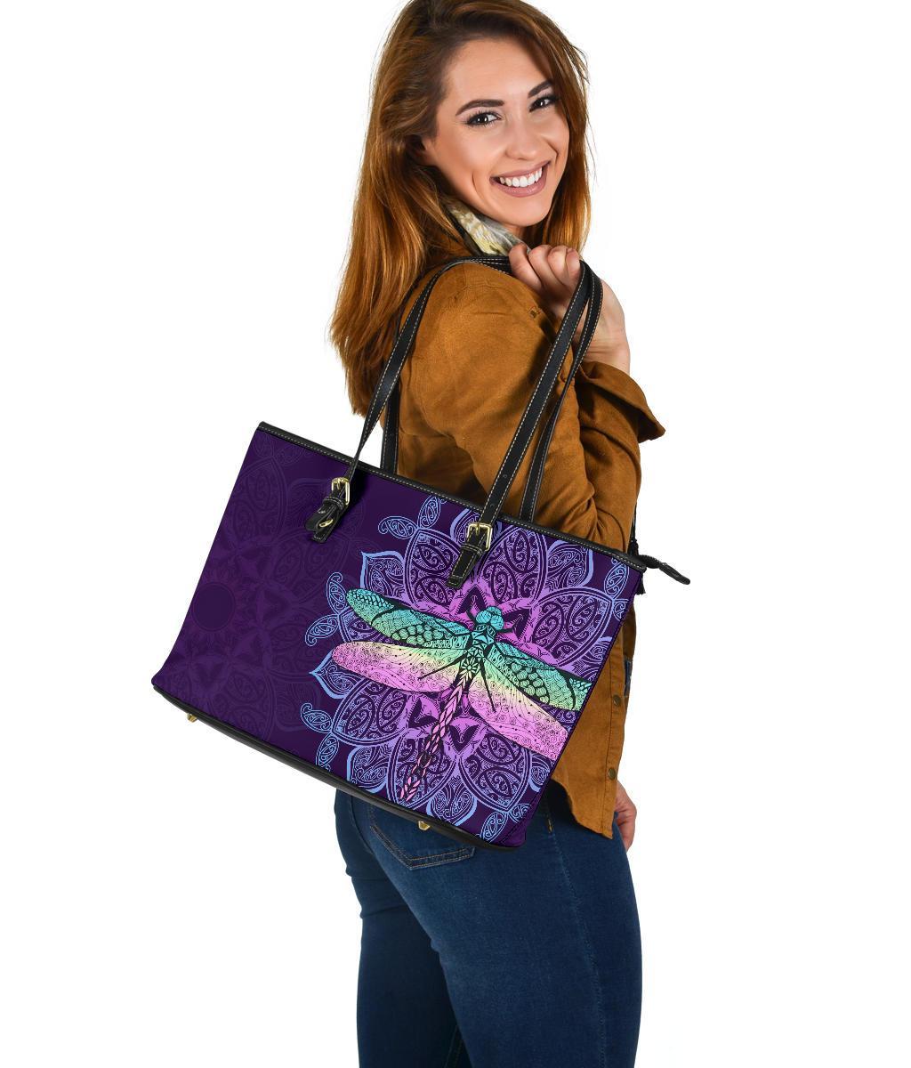 maori-mandala-dragonfly-leather-tote-bag