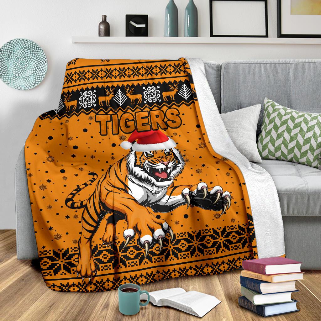 wests-christmas-premium-blanket-tigers-unique-vibes-orange