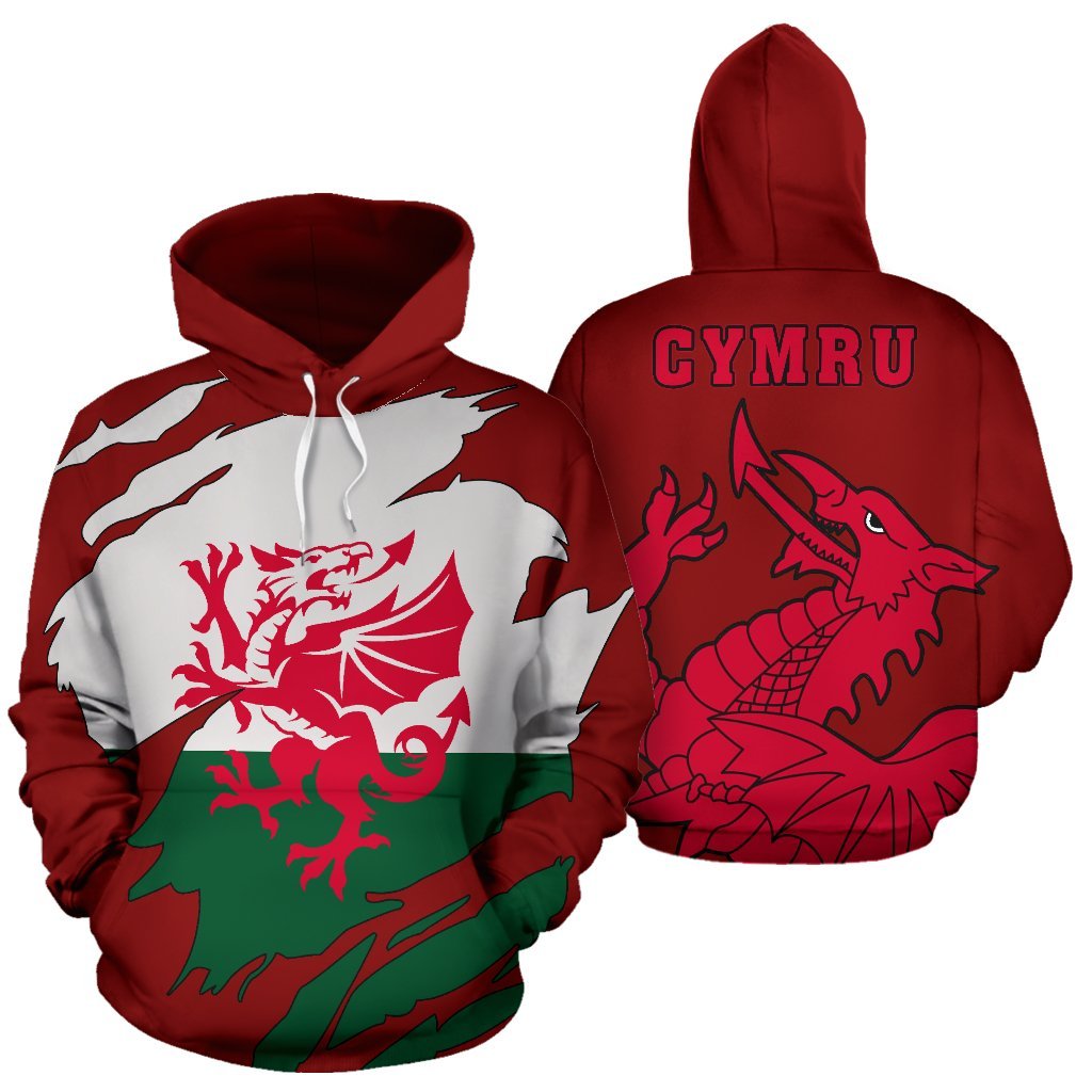 Wales In Me All Over Hoodie Red