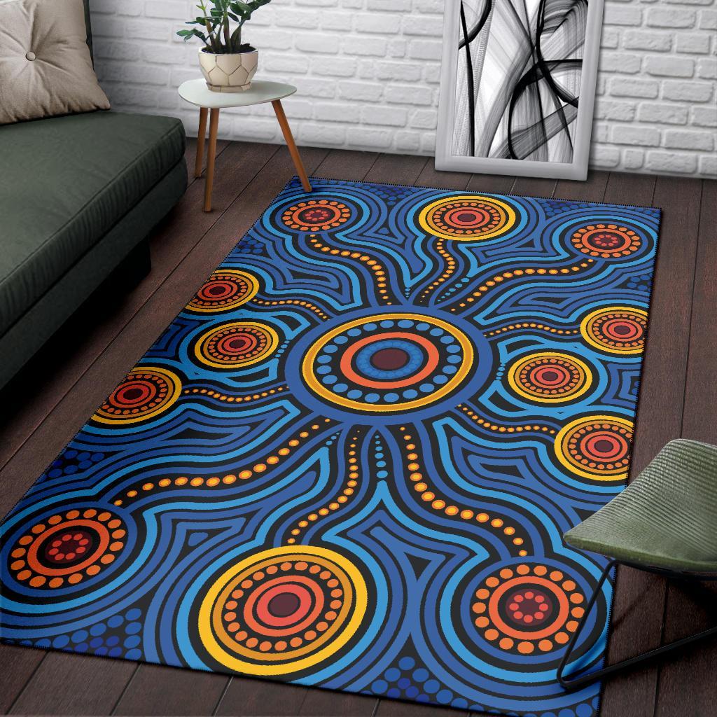 aboriginal-area-rug-aboriginal-flower-blue-dot-painting-art