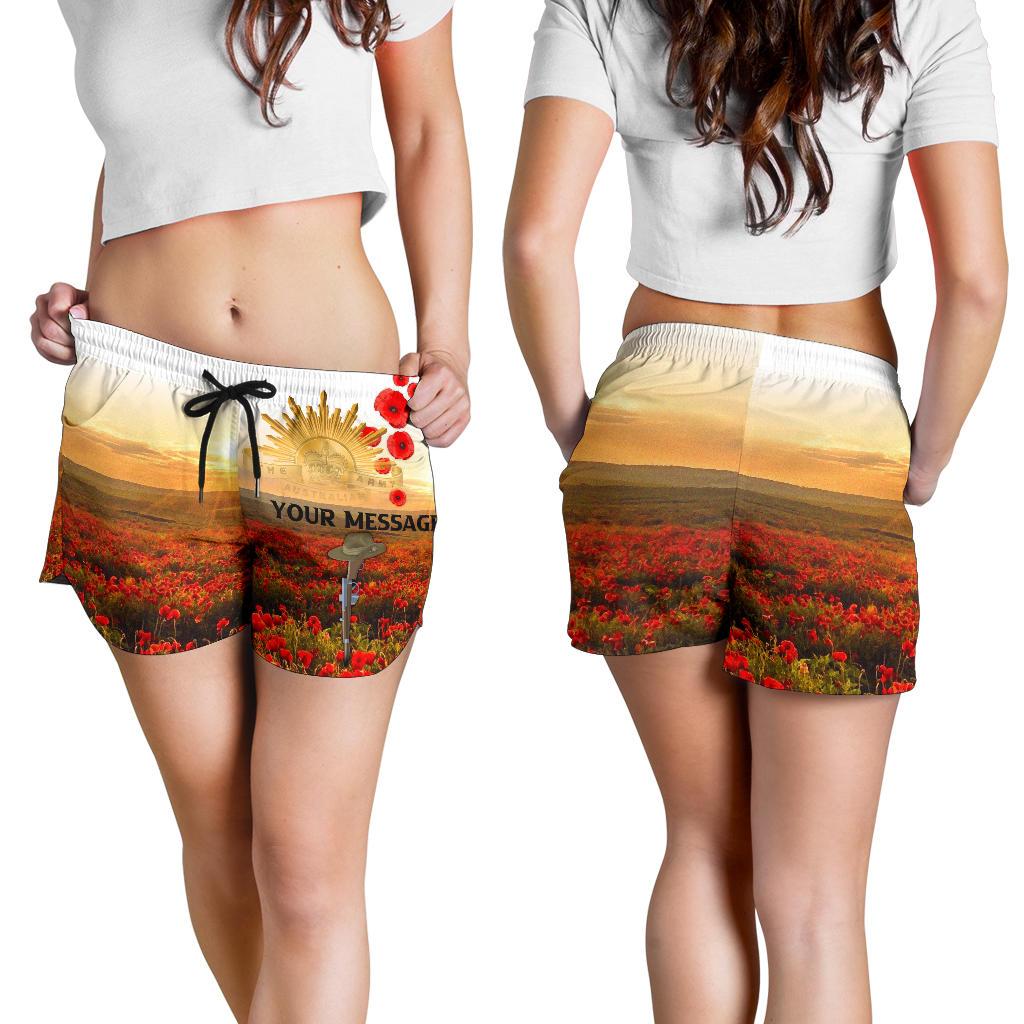 [Custom] Anzac Day 2021 All Over Print Women's Shorts - We Will Remember Them - Vibe Hoodie