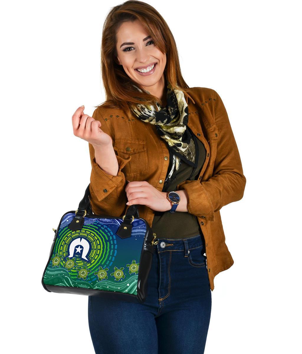 Torres Strait Islanders Shoulder Handbag - Aboriginal Turtle - Vibe Hoodie