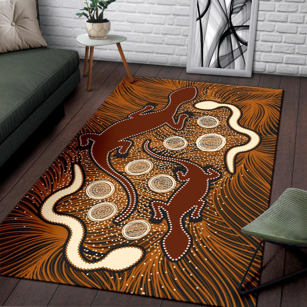 aboriginal-area-rug-indigenous-brown-lizard-and-white-snake-1