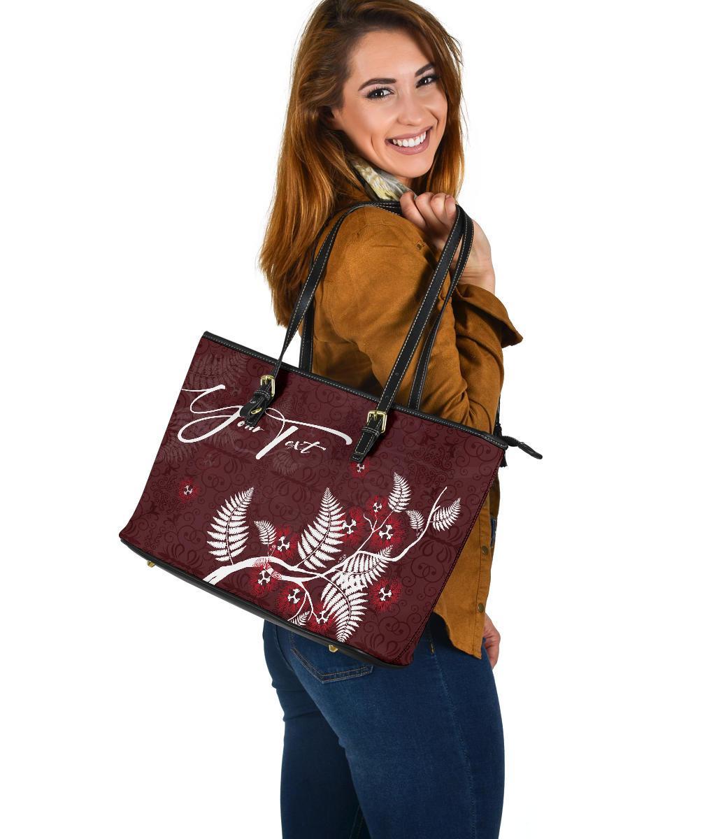 signature-custom-pohutukawa-silver-fern-leather-tote-bag-red