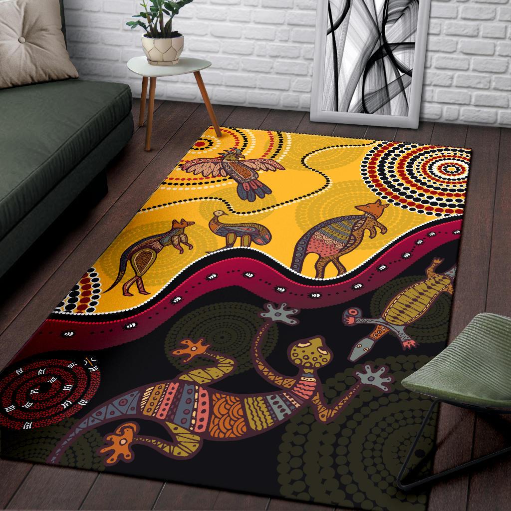 aboriginal-area-rug-indigenous-animals-life-art