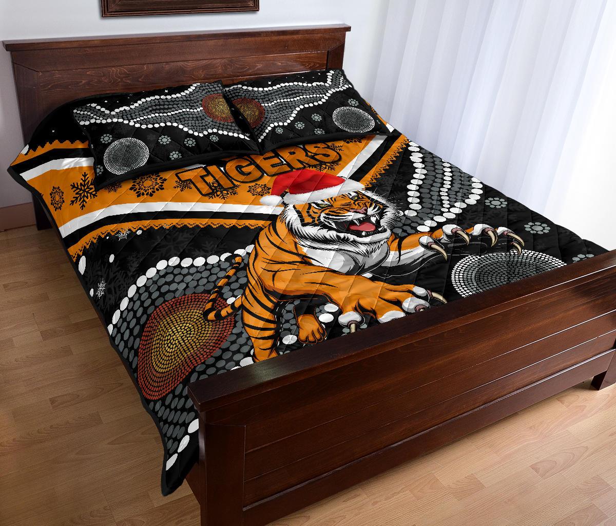 wests-christmas-quilt-bed-set-tigers-indigenous