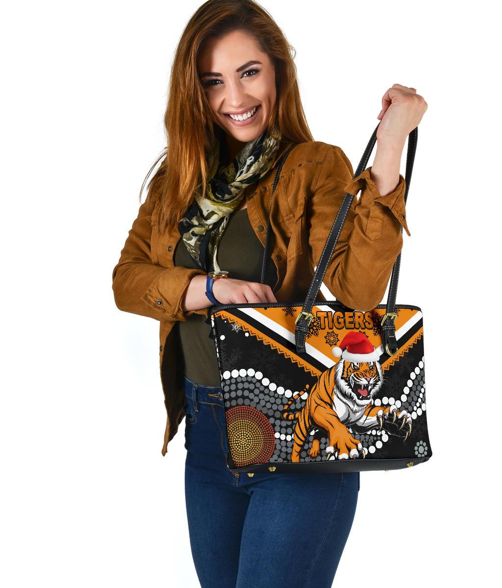 wests-christmas-small-leather-tote-bag-tigers-indigenous