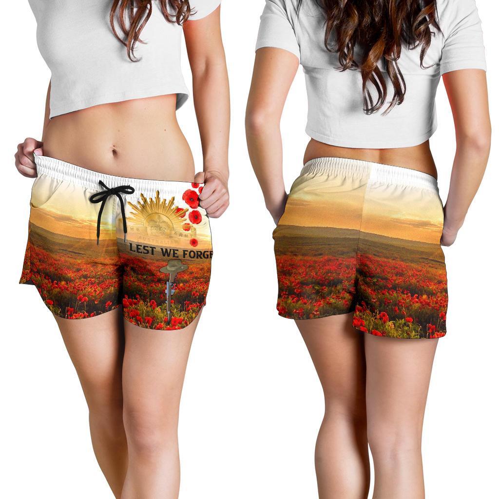 Anzac Day 2021 All Over Print Women's Shorts - We Will Remember Them - Vibe Hoodie