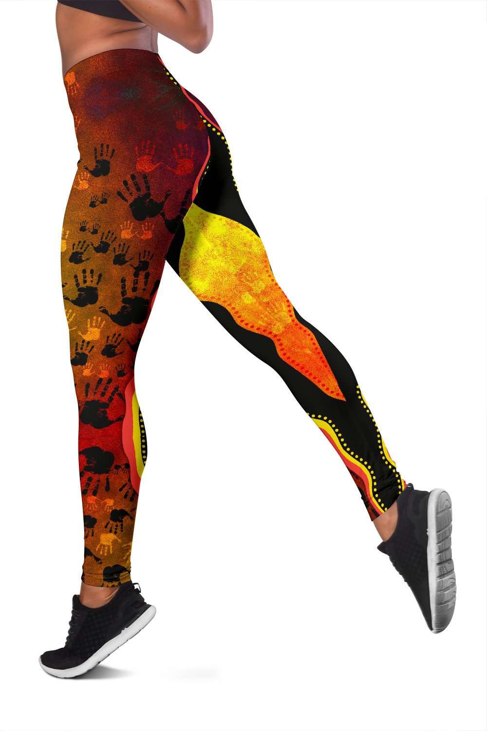 womens-leggings-aboriginal-rock-painting-hand-art-golden-style