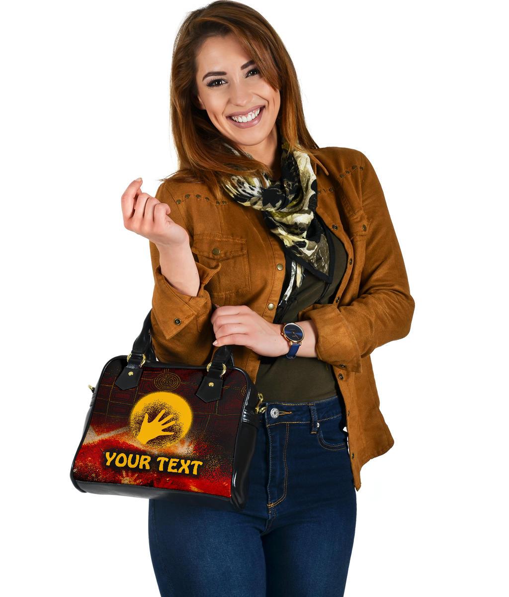 [Custom] Aboriginal Shoulder Handbag - Indigenous Flag Hand Art - Vibe Hoodie