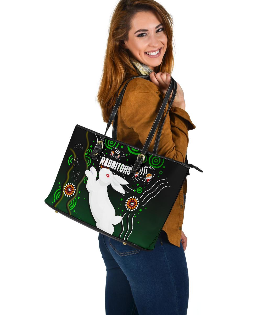 rabbitohs-large-leather-tote-bag-simple-indigenous