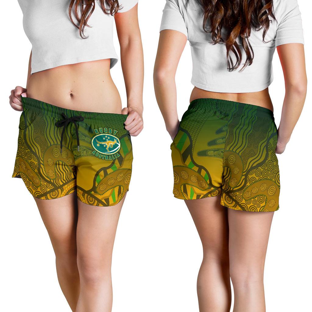 Women's Shorts, Aboriginal Australian Rugby Shorts - Vibe Hoodie