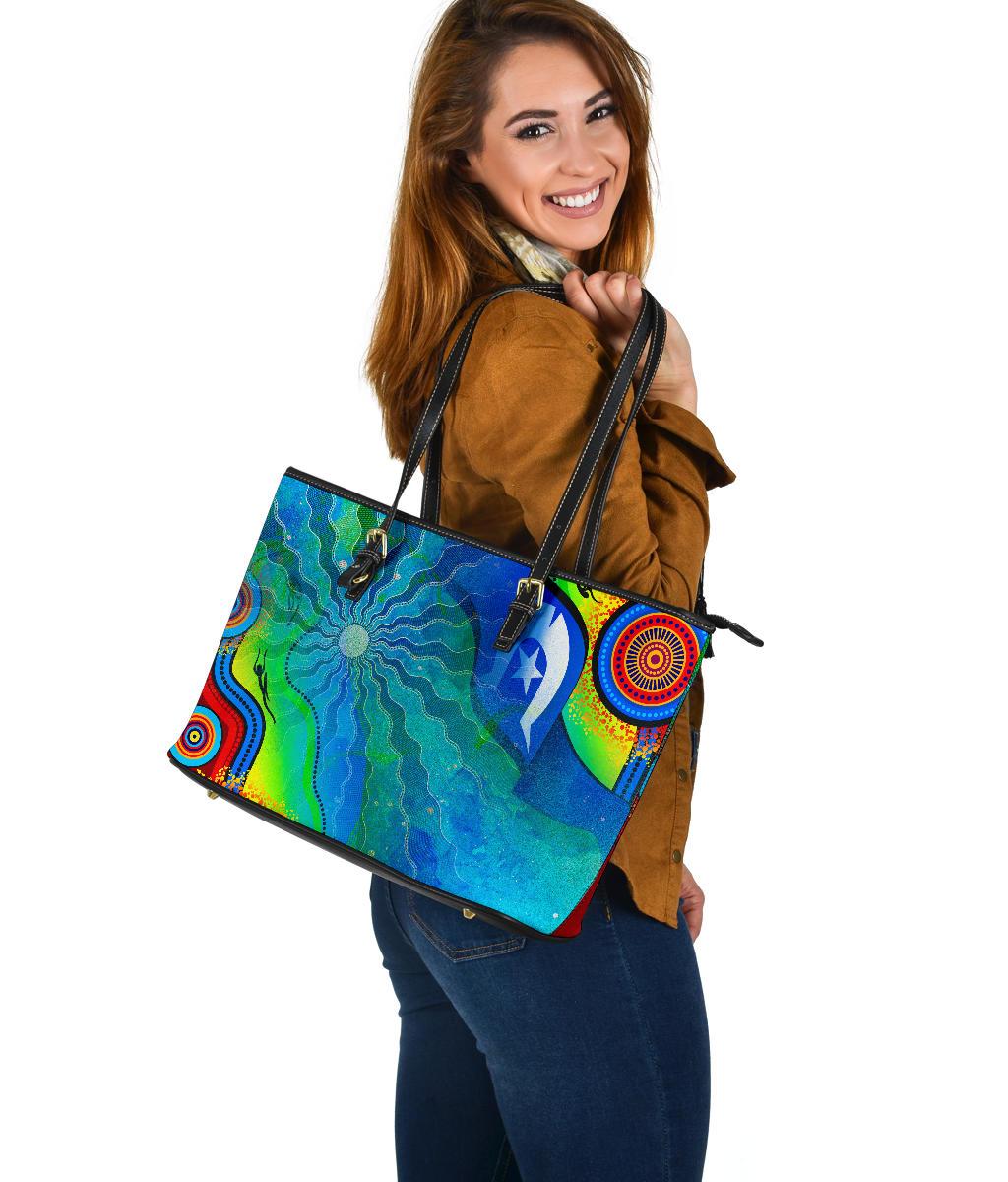 leather-tote-bag-torres-strait-islanders-flag-with-aboriginal-patterns-bag