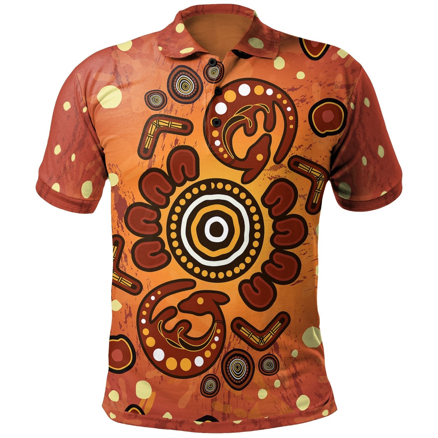 aboriginal-polo-shirt-baby-kangaroo-and-dot-painting-patterns