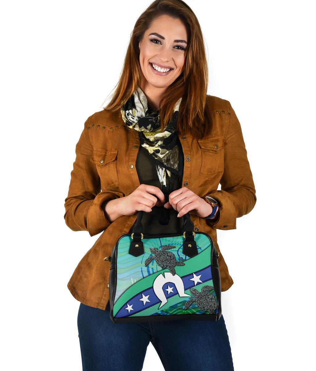 Shoulder Handbag - Torres Strait Flag And Turtle - Vibe Hoodie