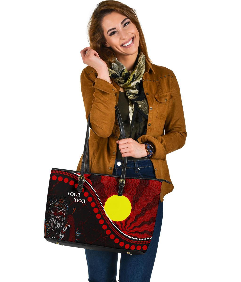 custom-aboriginal-leather-tote-bags-indigenous-people-and-sun