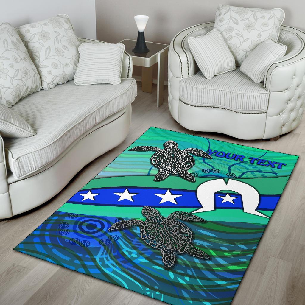 personalised-area-rug-torres-strait-flag-and-turtle